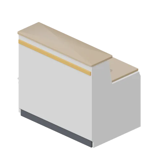 Reception desk module, 1.2 m (Office Lobby and Building Facilities)