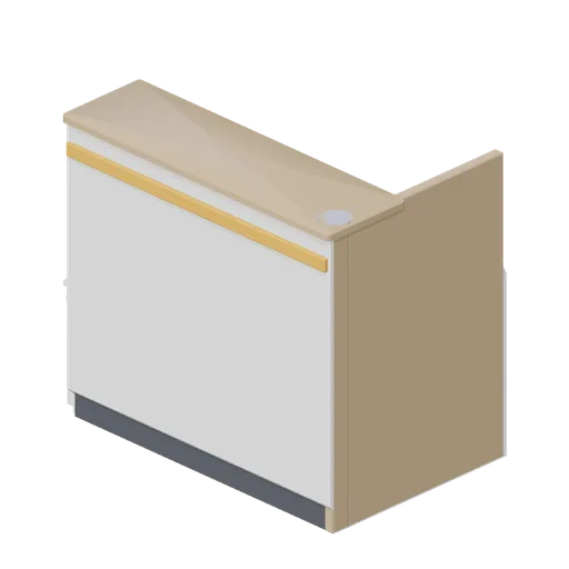 Reception desk end module (Office Lobby and Building Facilities)