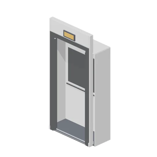 Lift landing door module, open (Office Lobby and Building Facilities)