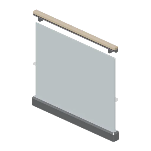 Stair balustrade module, 1.2 m (Office Lobby and Building Facilities)