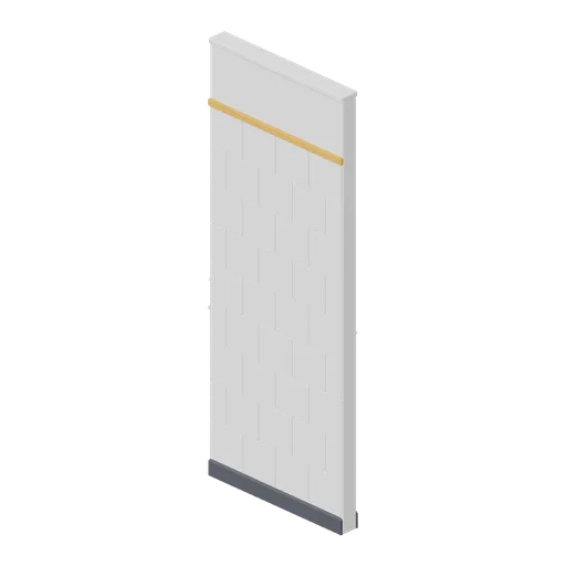 Tiled washroom wall module, 1 m (Office Lobby and Building Facilities)