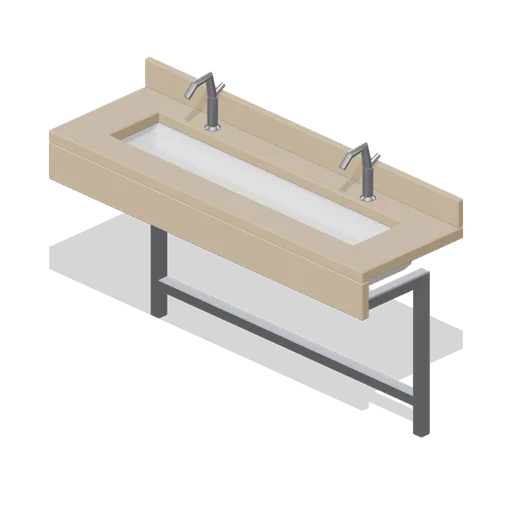Vanity trough with two basins (Office Lobby and Building Facilities)