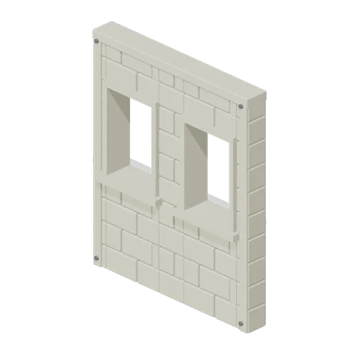 Stone Cottage Double Window Wall (Rural Scavenging Settlements)