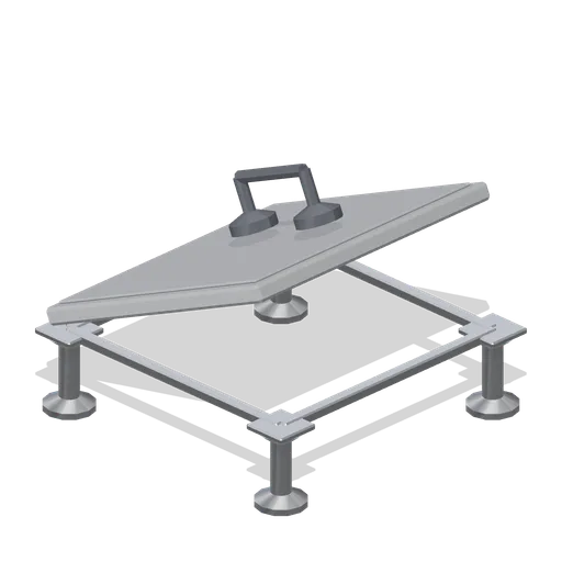 Raised access floor tile, lifted (Office Lobby and Building Facilities)
