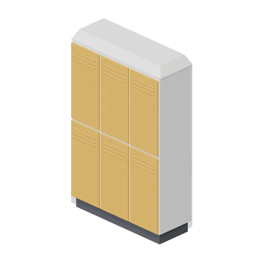 Staff locker bank, six door (Office Lobby and Building Facilities)