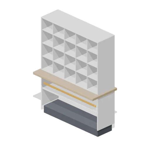 Post room sorting rack (Office Lobby and Building Facilities)