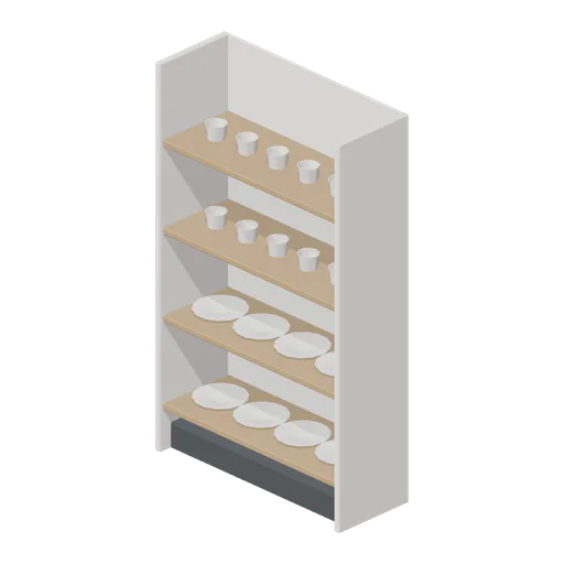 Crockery shelf unit (Cafe, Bakery and Coffee Bar)