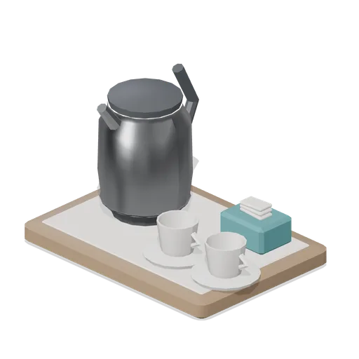 Kettle and hospitality tray set (Hotel and Resort Operations)