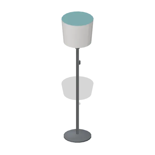 Floor lamp with drum shade (Hotel and Resort Operations)