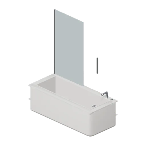 Bath with hinged screen (Hotel and Resort Operations)