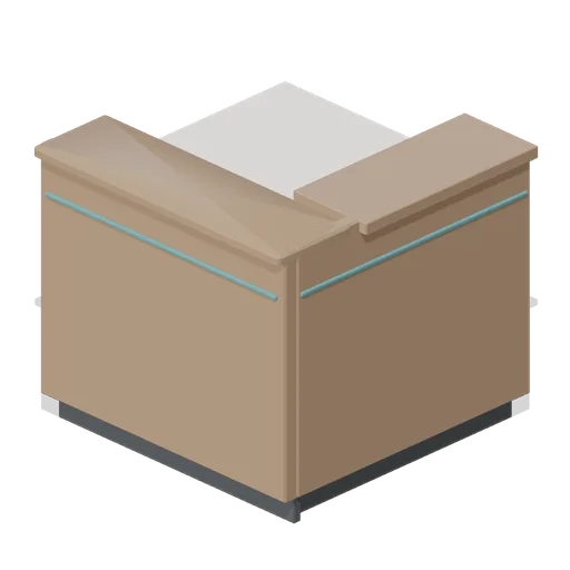 Check-in desk corner module (Hotel and Resort Operations)
