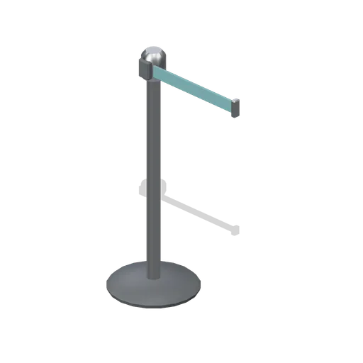 Queue post with retractable belt (Hotel and Resort Operations)