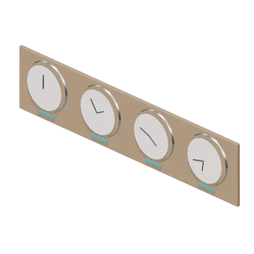Lobby world clock set (Hotel and Resort Operations)