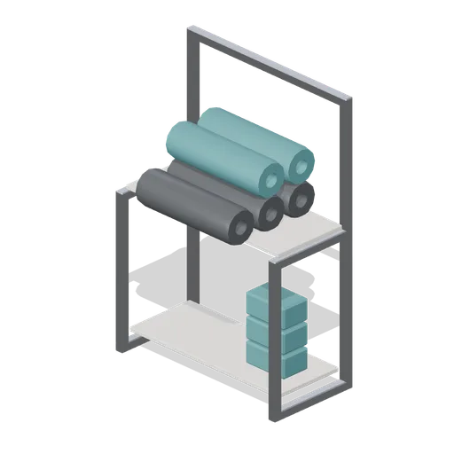 Exercise mat rack (Hotel and Resort Operations)