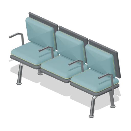 Waiting bench, three seat (Primary Care Clinic and Veterinary Practice)