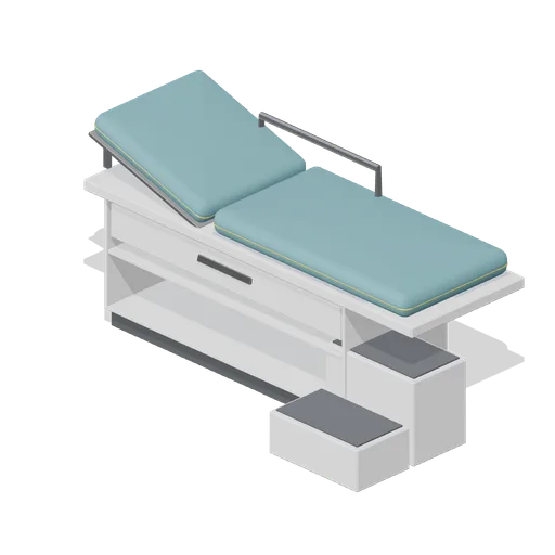 Examination couch with steps (Primary Care Clinic and Veterinary Practice)