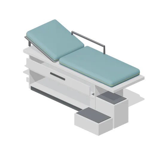 Examination couch with steps (Primary Care Clinic and Veterinary Practice)