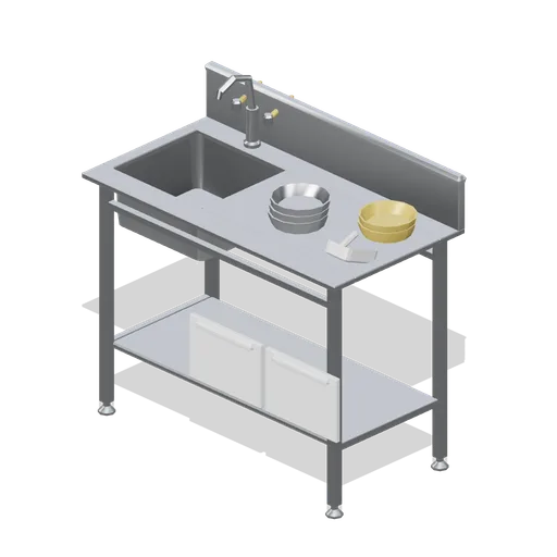 Feed prep bench (Primary Care Clinic and Veterinary Practice)