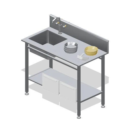 Feed prep bench (Primary Care Clinic and Veterinary Practice)
