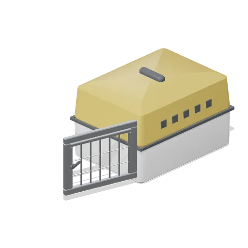 Animal transport crate, door open (Primary Care Clinic and Veterinary Practice)