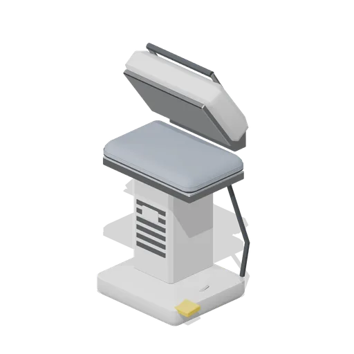 Steam garment press, head raised (Laundrette and Cleaning Services)