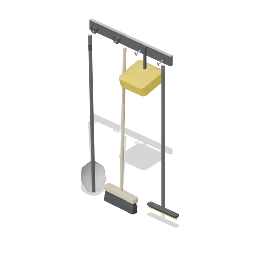 Mop and broom wall rail (Laundrette and Cleaning Services)