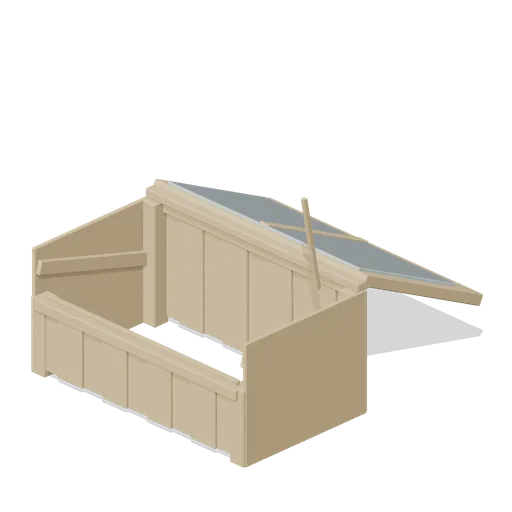 Timber cold frame, lid propped (Garden Centre and Florist)