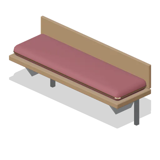 Wall bench with cushion (Bar, Pub and Brewery Taproom)
