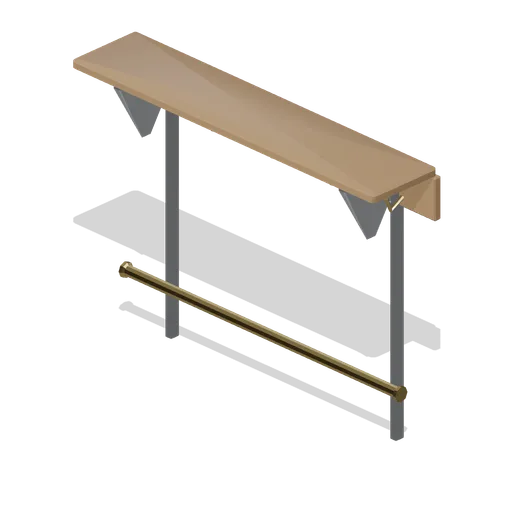 Standing rail with drink shelf (Bar, Pub and Brewery Taproom)
