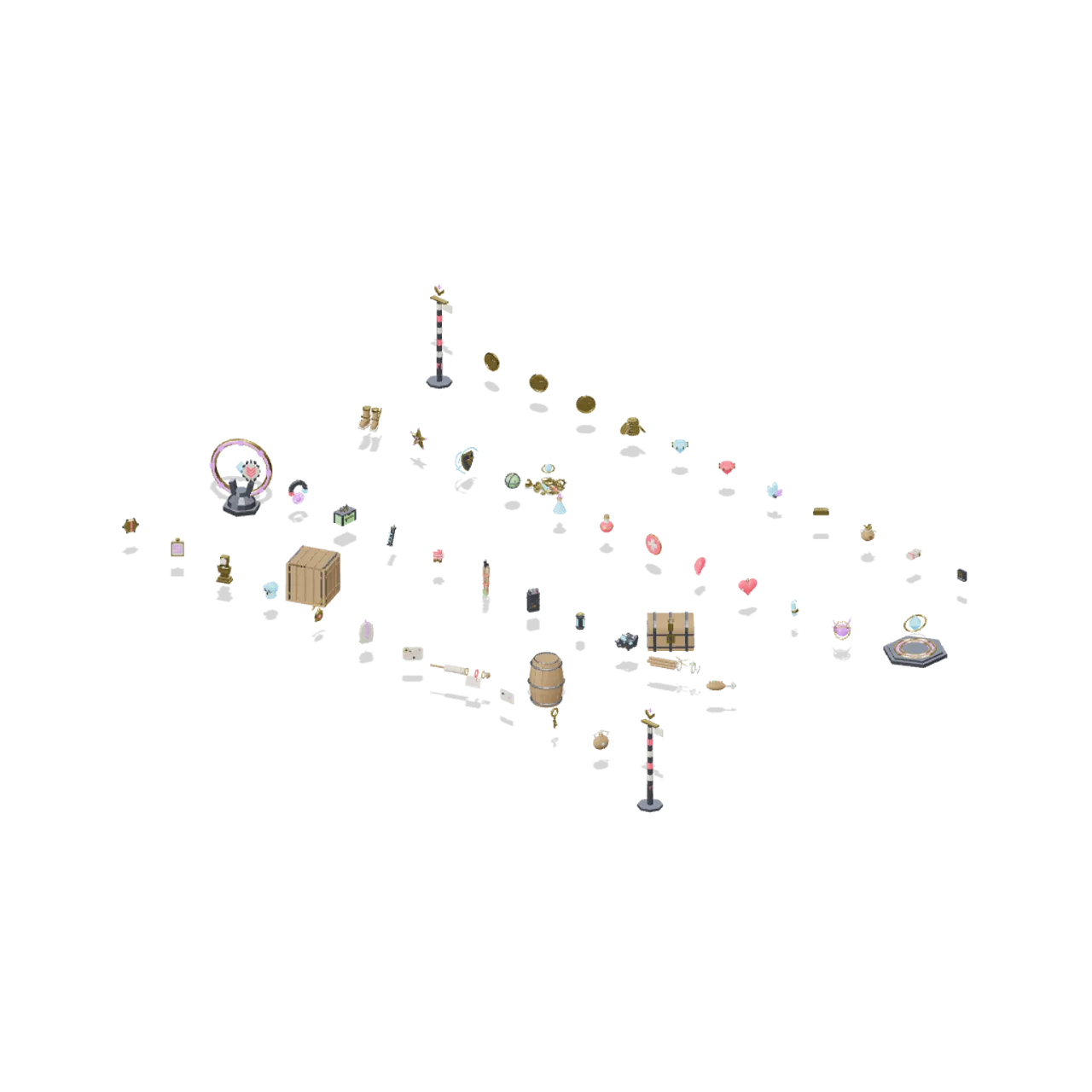 Pickups and Collectibles assembled scene