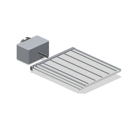 Stowed radiator panel array (Orbital Station and Docking Bays)