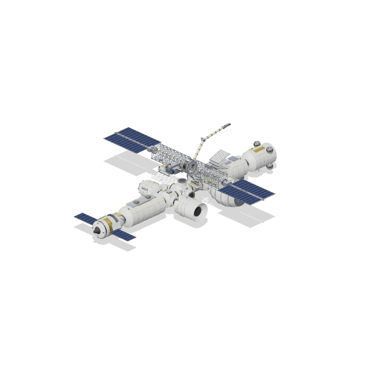 Orbital Station and Docking Bays assembled scene