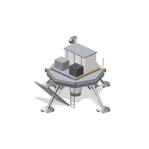 Cargo lander with unloading ramp (Lunar Surface Colony and Rovers)
