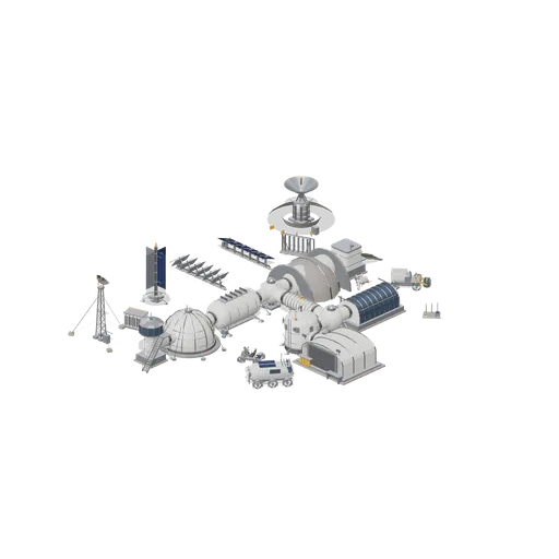 Lunar Colony Overview (Lunar Surface Colony and Rovers)