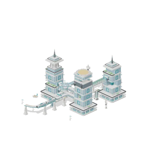 Three Tower Arcology Block (Arcology Towers and Skyways)