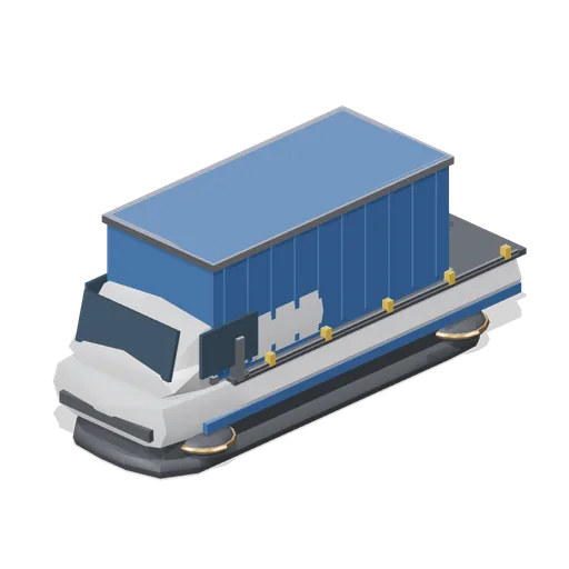 Cargo hover skiff with freight container (Hover Transit and Antigrav Fleet)