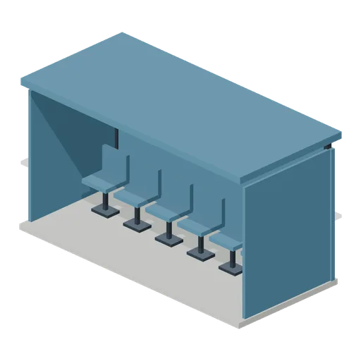 Six seat team dugout (Football Soccer Club Grounds)