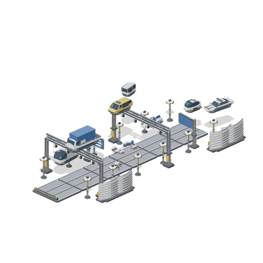 Skylane Section with Beacons and Gantries (Hover Transit and Antigrav Fleet)