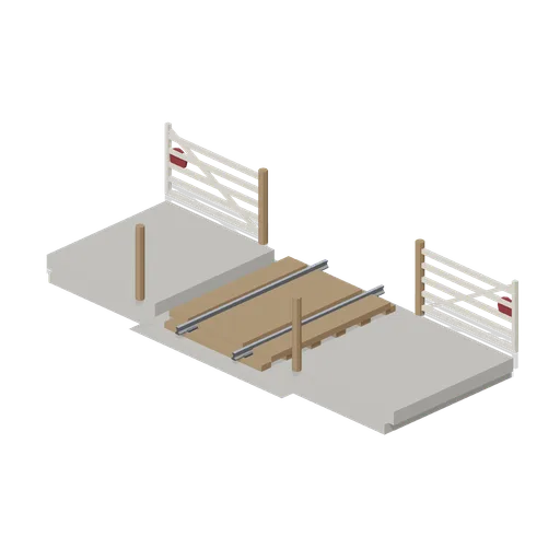 Level crossing with gates (Steam Era Railway and Rolling Stock)