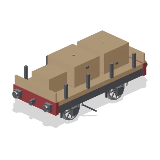 Flat wagon with a crated load (Steam Era Railway and Rolling Stock)