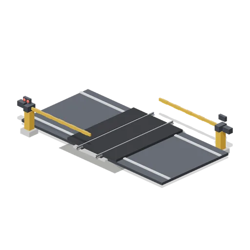 Level crossing with lifting barriers (Modern Rail and Metro Network)