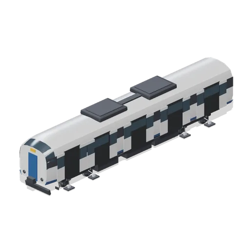 Metro driving car with doors open (Modern Rail and Metro Network)