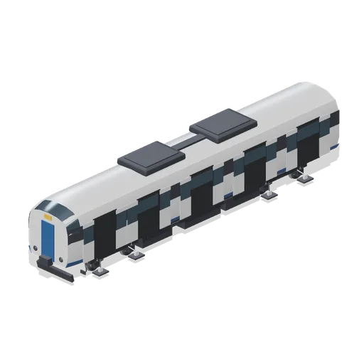 Metro driving car with doors open (Modern Rail and Metro Network)