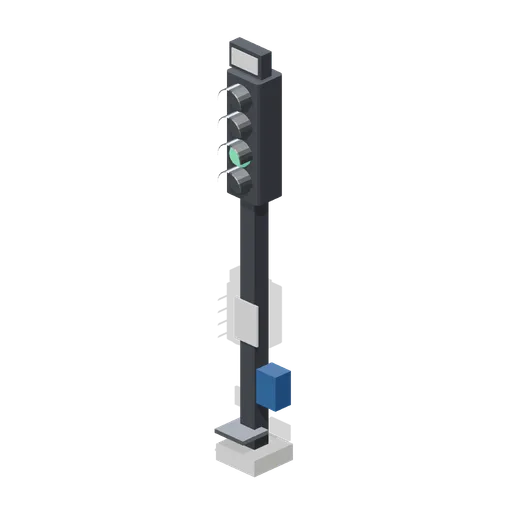 Colour light signal showing clear (Modern Rail and Metro Network)