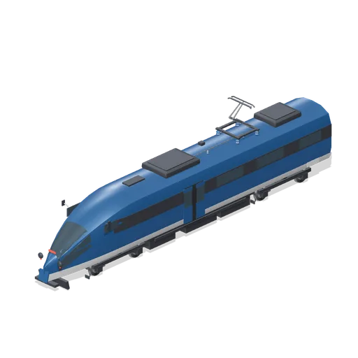 High speed power car in a dark livery (Modern Rail and Metro Network)