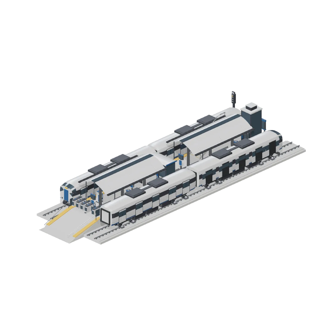 Modern Rail and Metro Network assembled scene