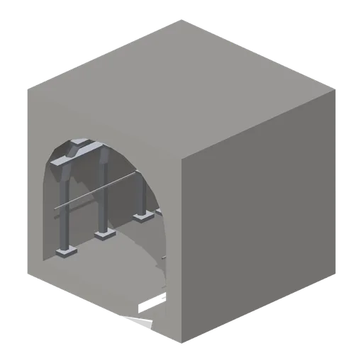 Steel arch set drift section (Underground Mine and Shaft Works)