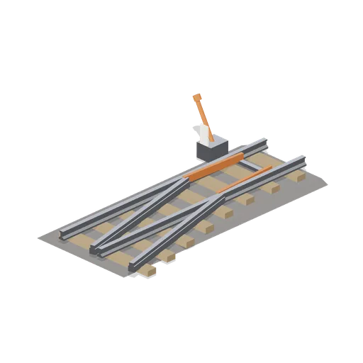 Narrow gauge turnout (Underground Mine and Shaft Works)