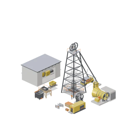 Surface shaft headworks (Underground Mine and Shaft Works)
