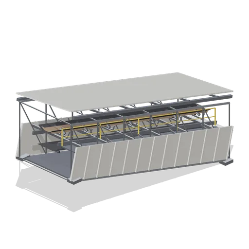 Conveyor gallery bridge, 12 m rising span (Ore Processing and Haulage Plant)